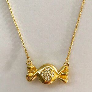 Kate Spade Gold Tone Candy Rhinestones Pendant Short Necklace